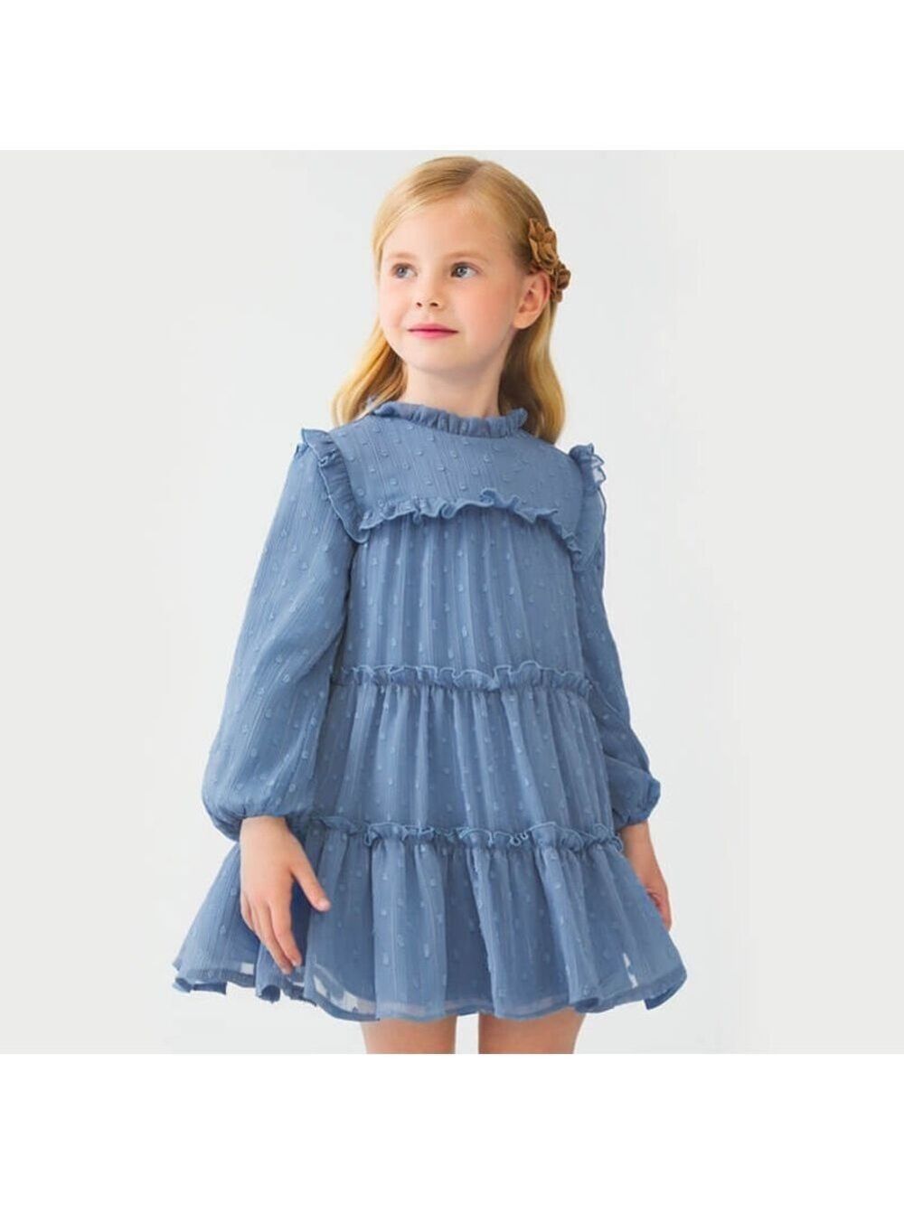 Size 8 Girls Abel & Lula Charming Blue Ruffle Dress for Kids